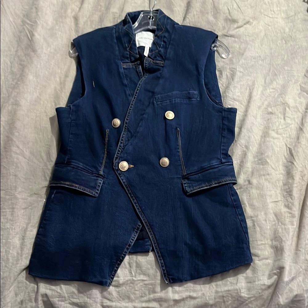 Navy Blue Double-Breasted Women's Vest
